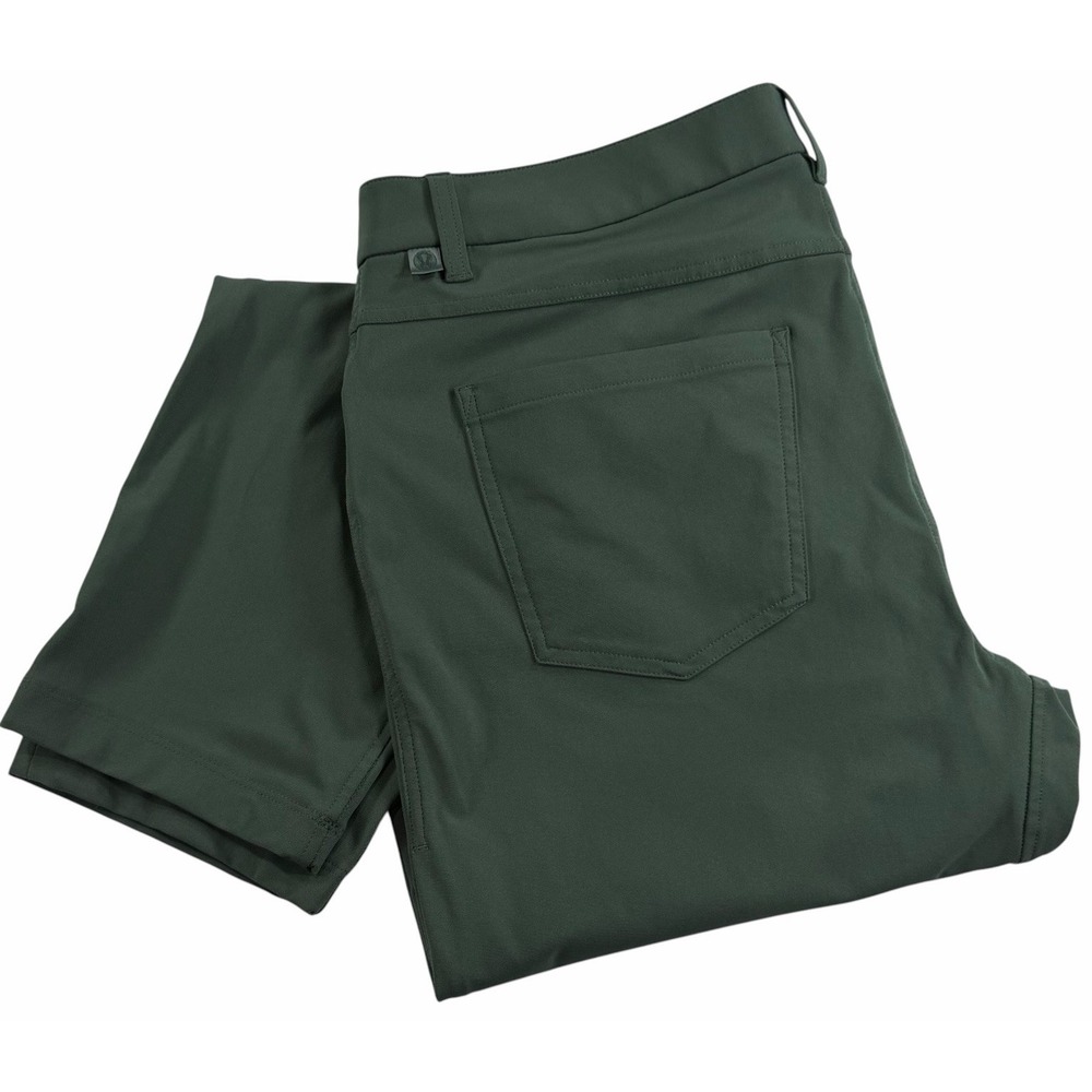 Lululemon Mens ABC Classic Fit 5 Pocket Straight Trouser Pant Size 35 Army Green